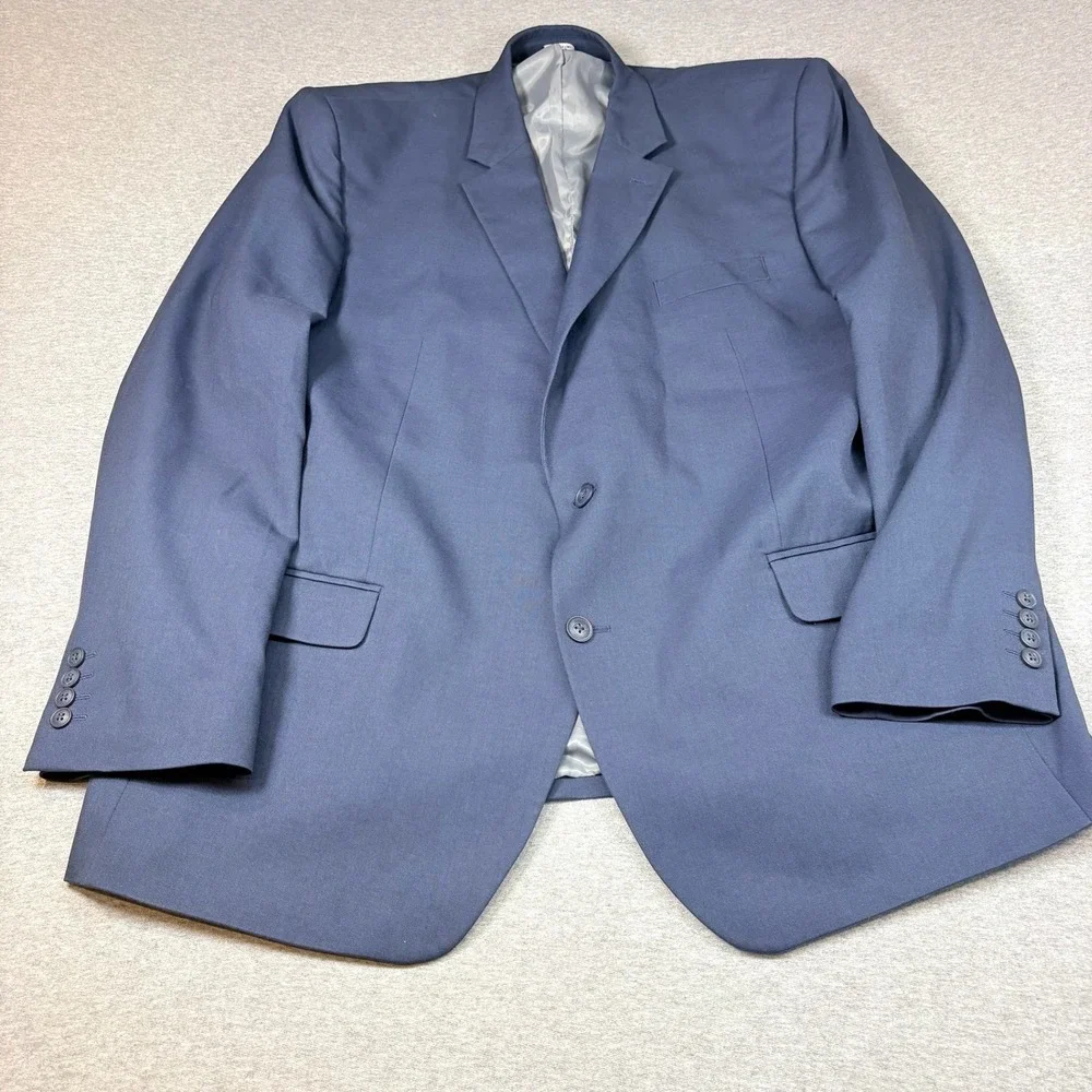 Haggar Blazer Mens 50R Blue Tailored Fit Travel Performance Suit Jacket 0155